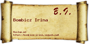 Bombicz Irina névjegykártya